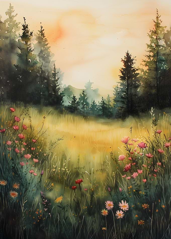 Meadow Acrylic Painting