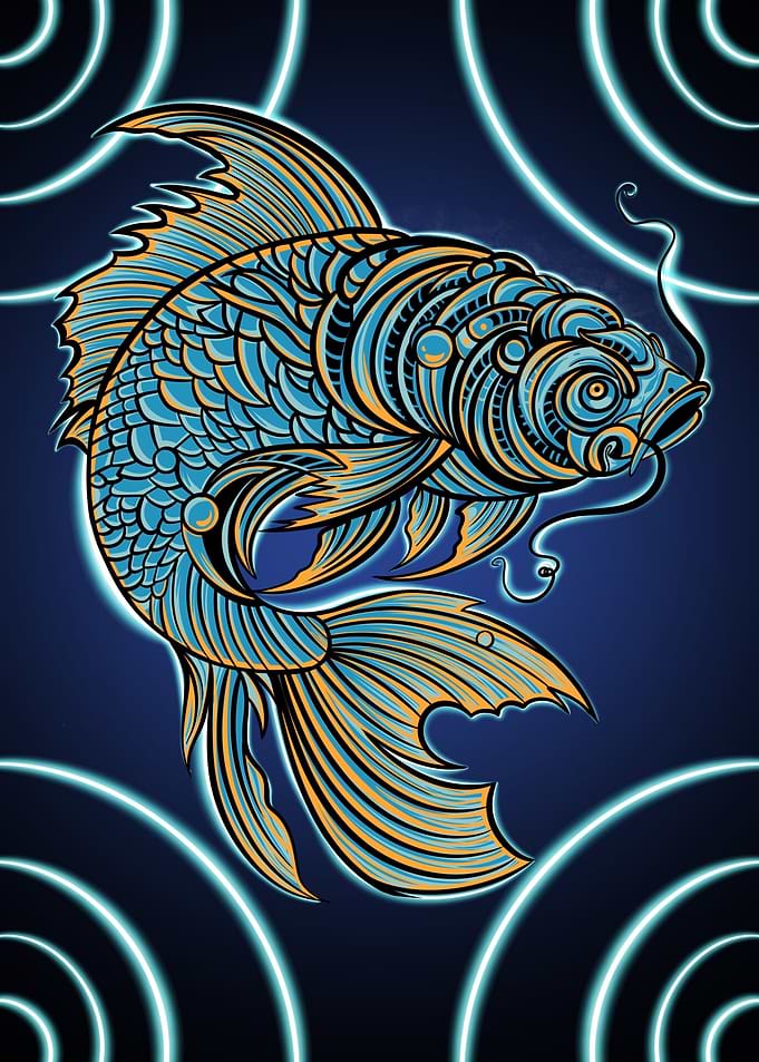 Japanese fish futuristic