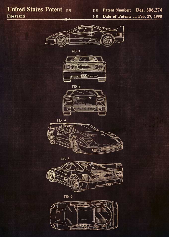 Blueprint poster brown fer
