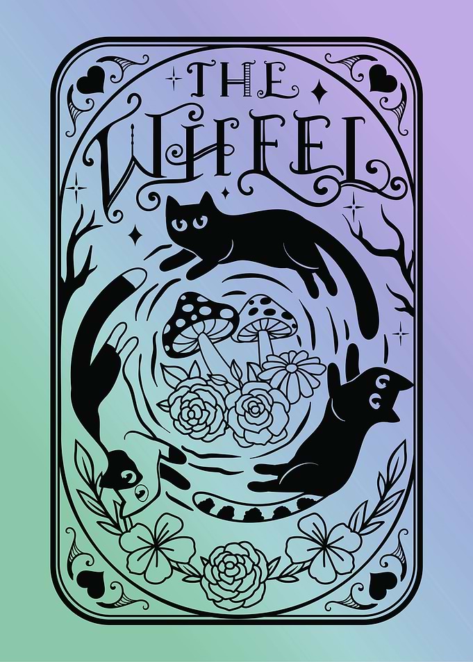 The Wheel Cat Tarot Card