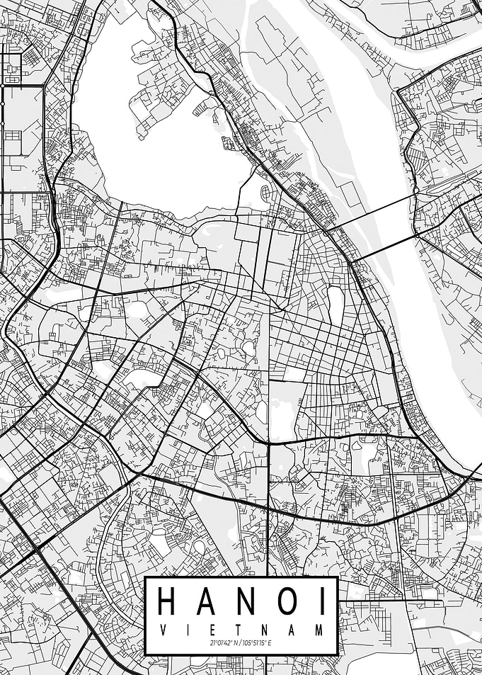 Hanoi City Map Light