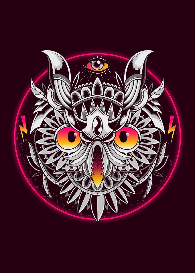 Retrowave Owl