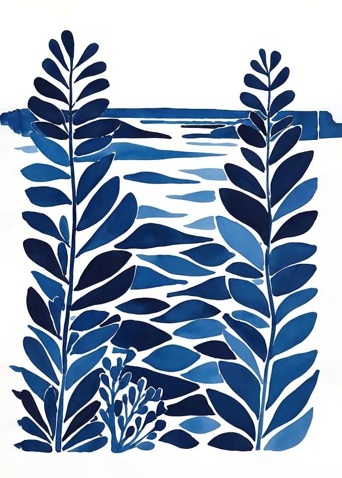 Blue Landscape Painting