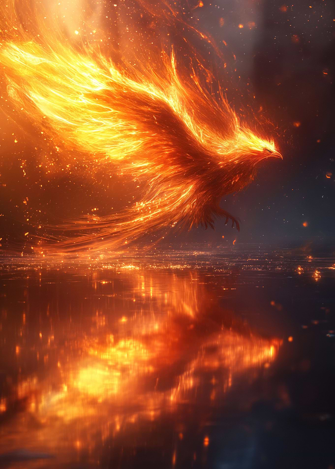 phoenix bird flying
