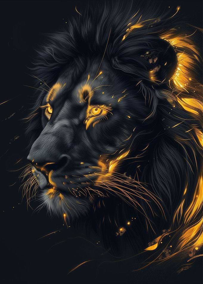 Black and Gold Lion
