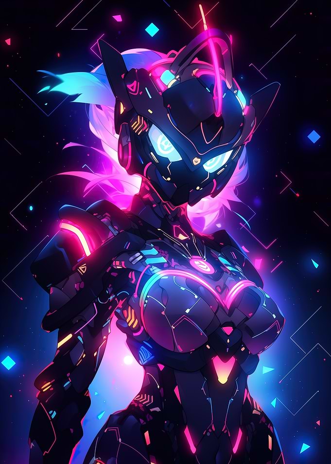 Anime Cyber Robot Girl