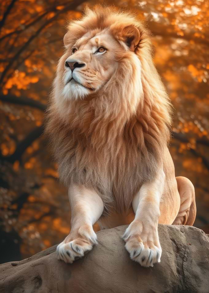 Orange Lion Sunset Elegant