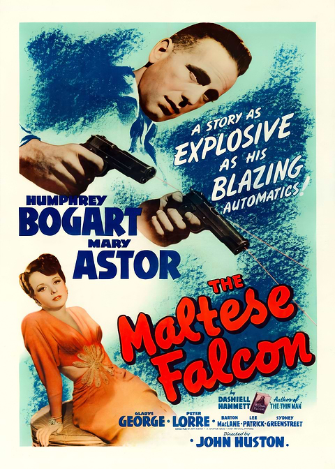 Falcons Mystery — classic movie poster on metal