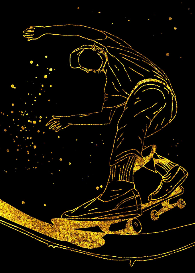 Line art skater