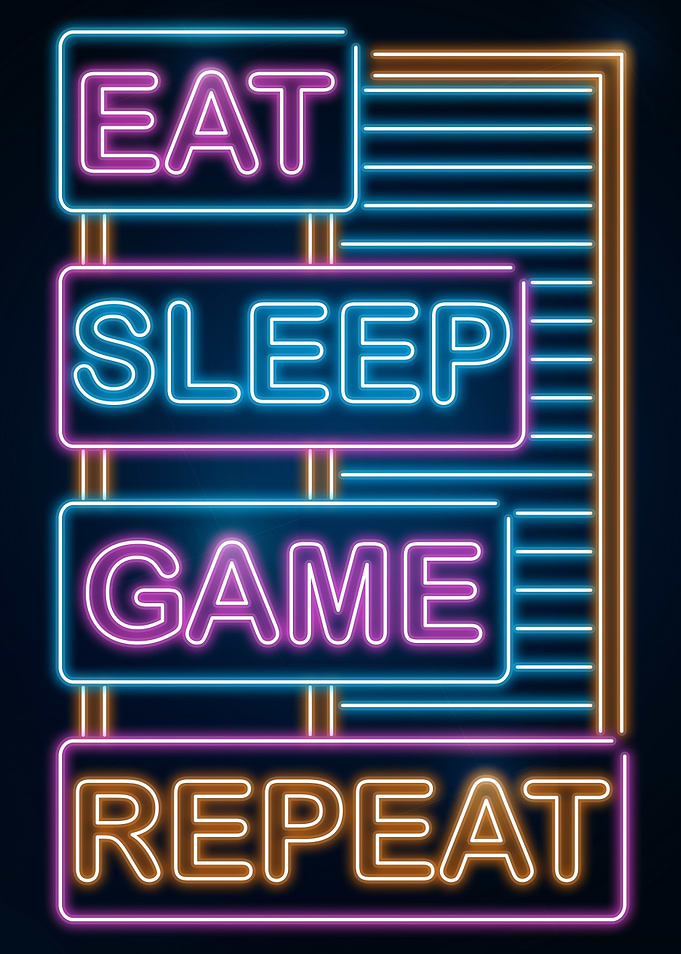Retro EatSleepGameRepeat