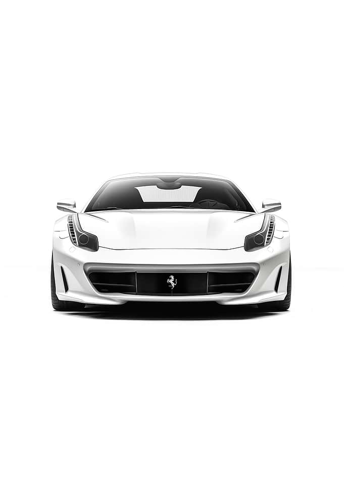 White Ferrari car