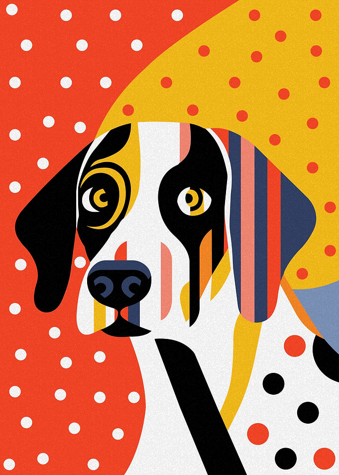 Vibrant Minimalist Dog