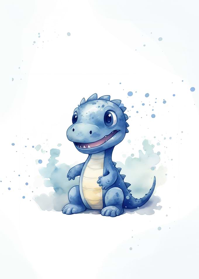 Cute Watercolor Dinosaur