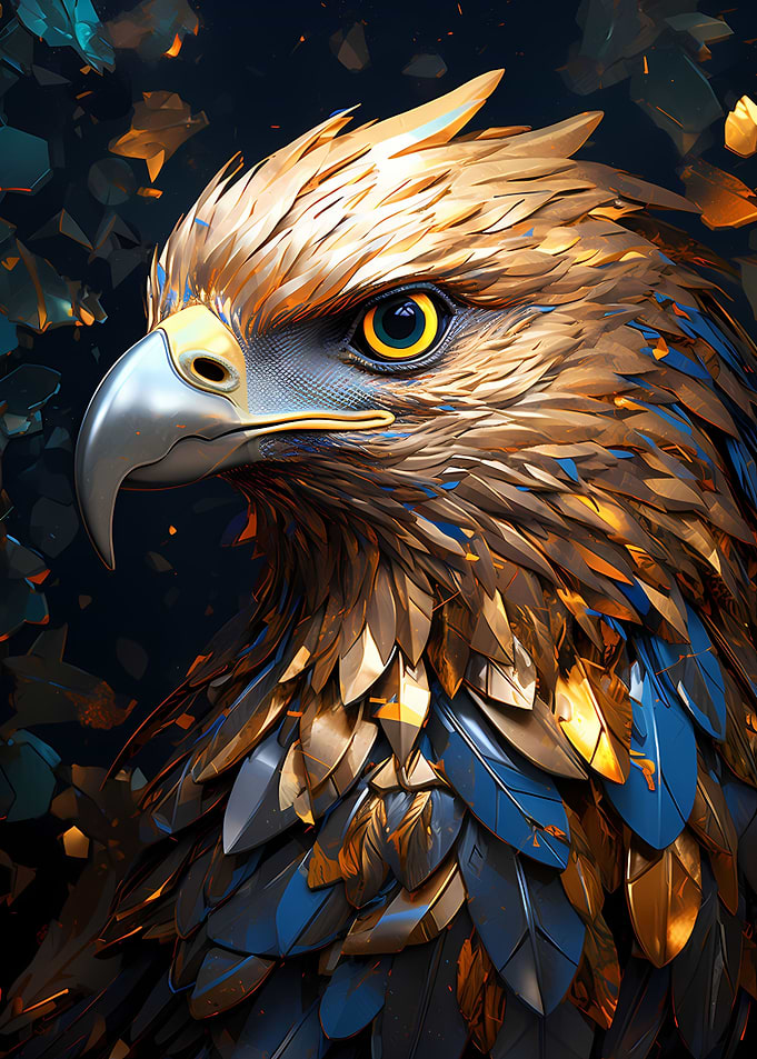 Golden Eagle Bird Head