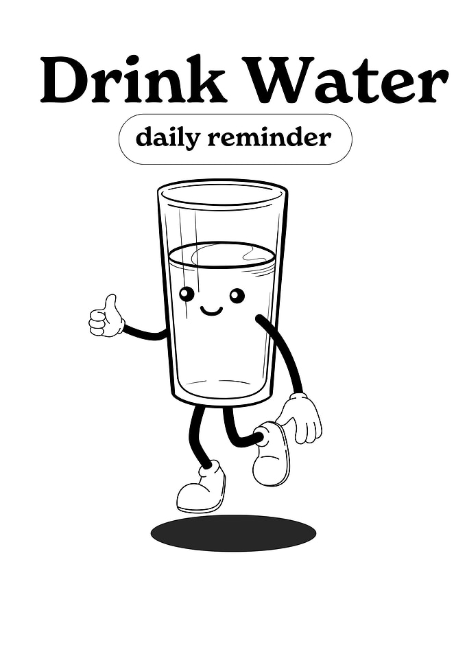 Drink Water Retro