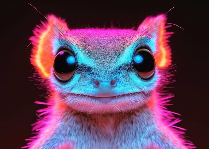 insect lit by neon lights