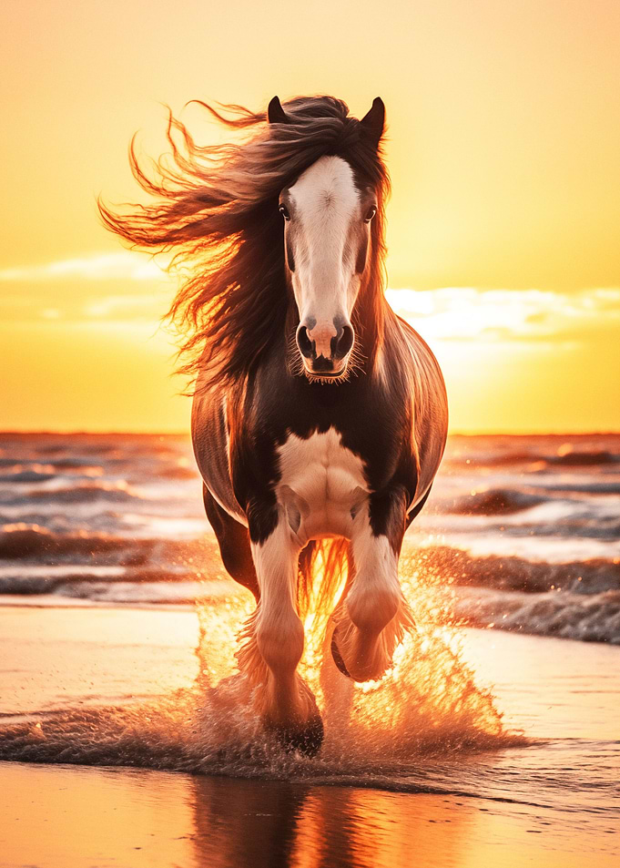 Horse on Beach Sunset
