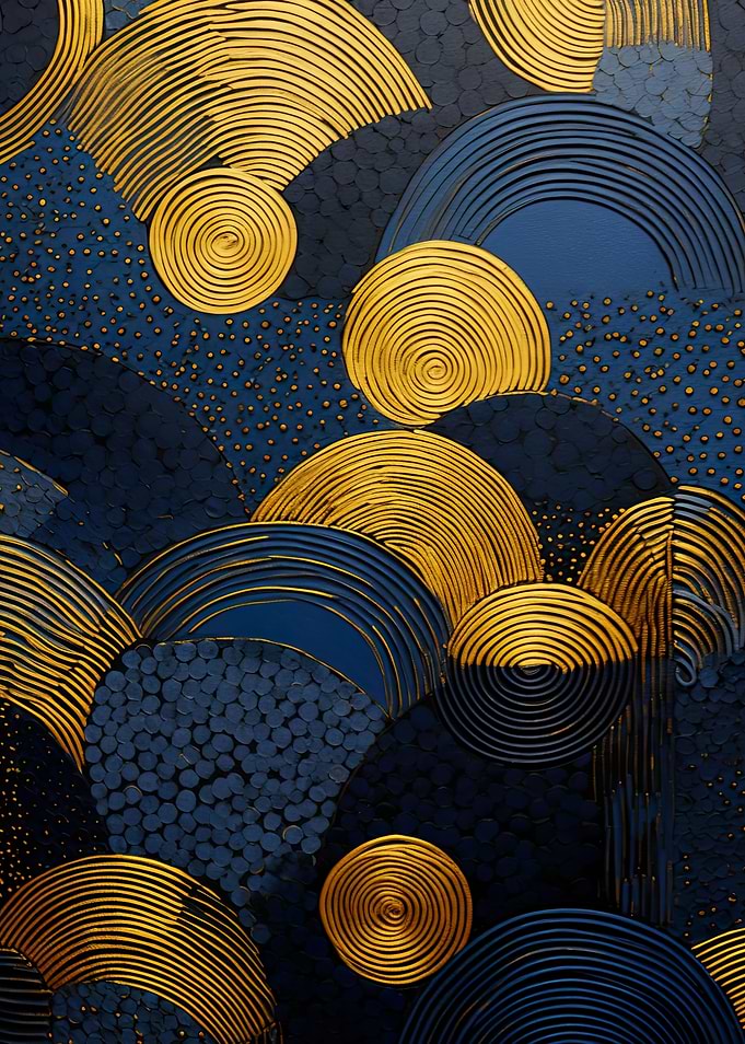 Royal Blue Circles Gold