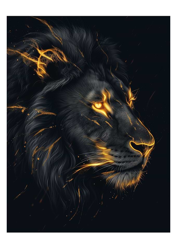 Black and Gold Lion