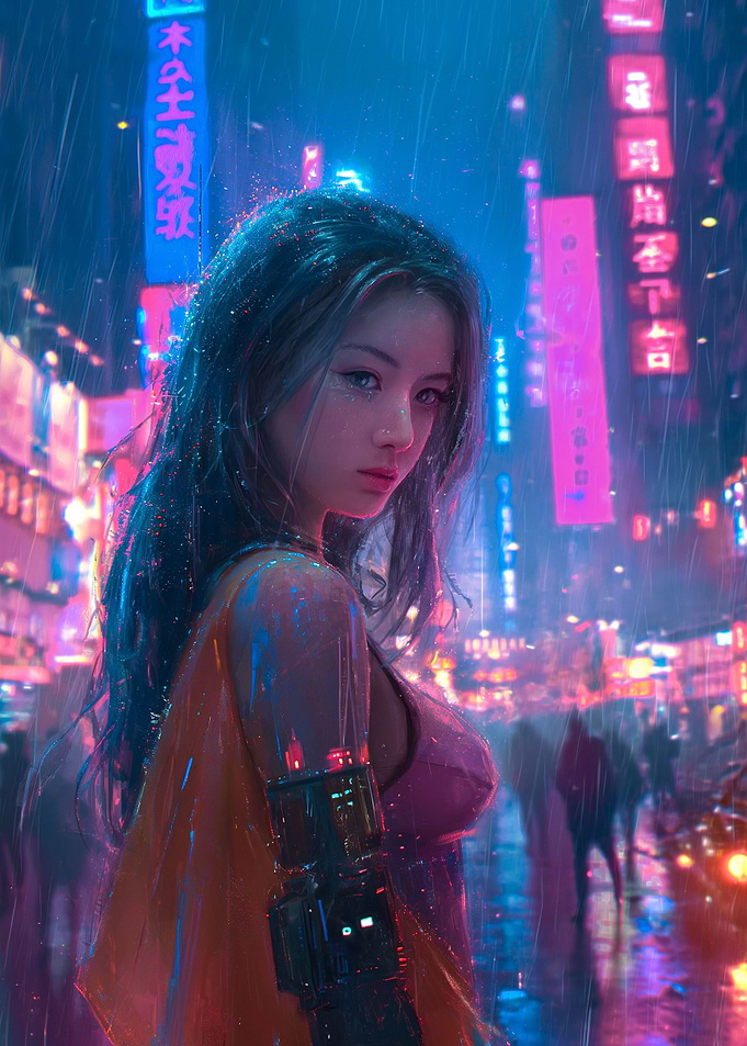 Neon punk girl
