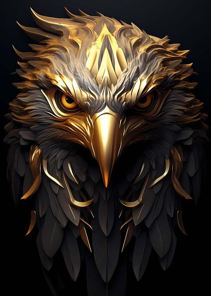 Golden Eagle Bird Head