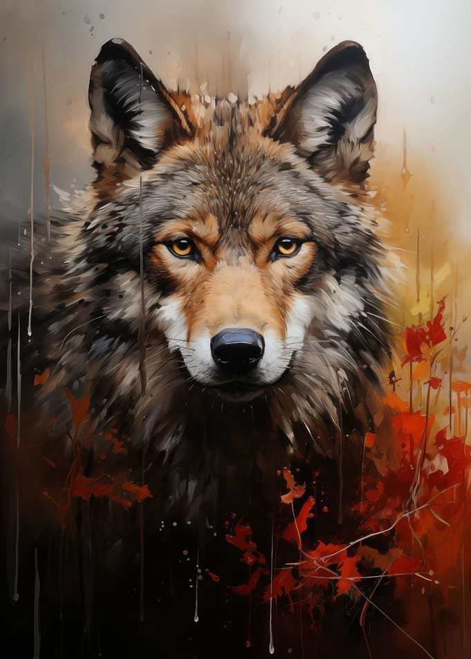Wolf Acrylic Painting 3