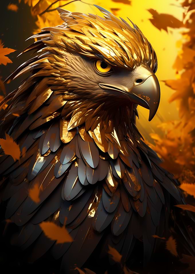 Golden Eagle Bird Head