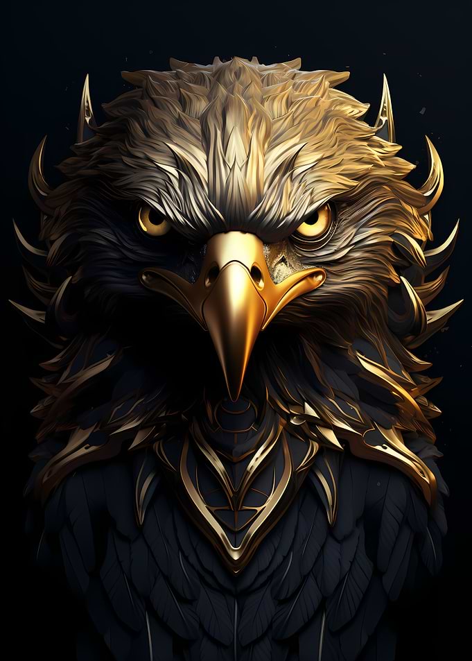 Golden Eagle Bird Head