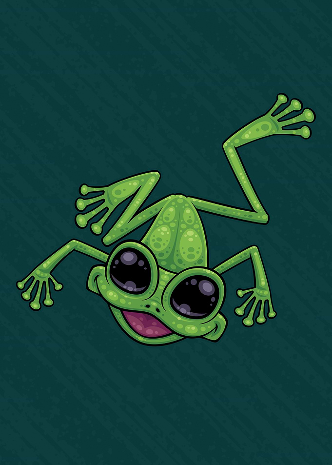 Happy Green Tree Frog
