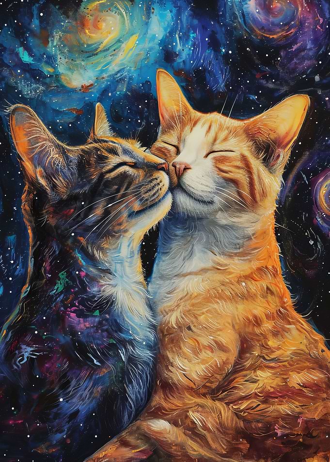 Two Cats In Love Together