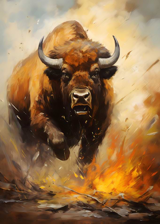 colorful bison