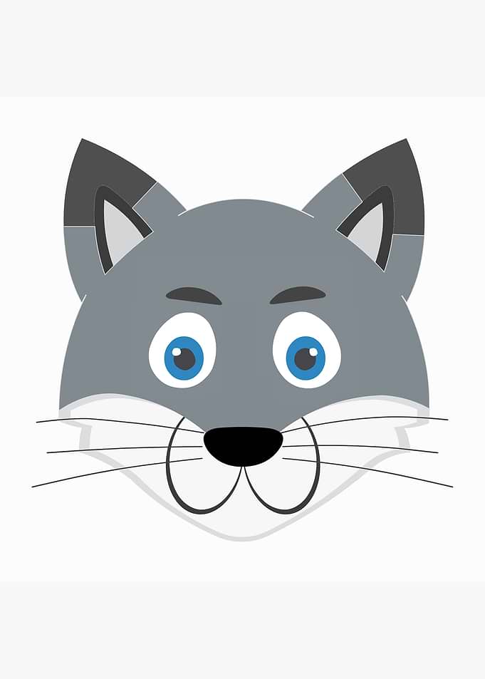 Cartoon wolf face