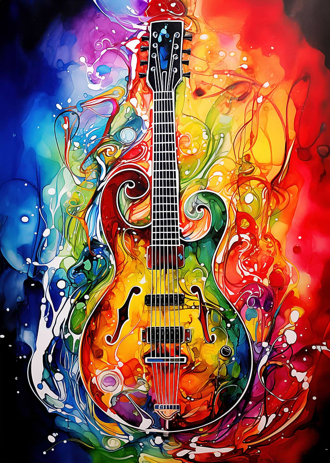 Alcohol Ink Guitar