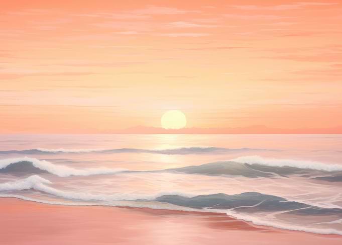 Ocean Sunrise Peach Gold