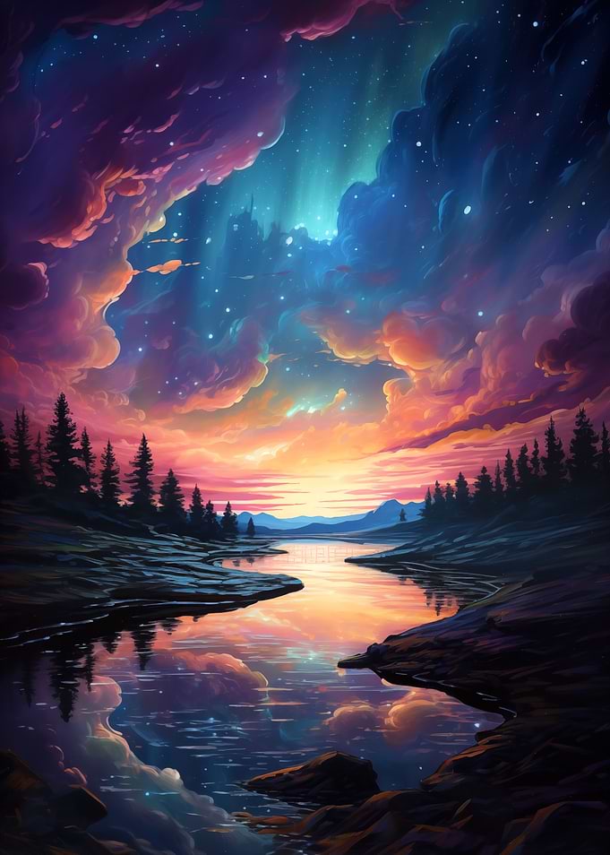 River Beneath Epic Sky