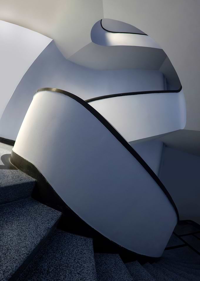 Modern blue staircase