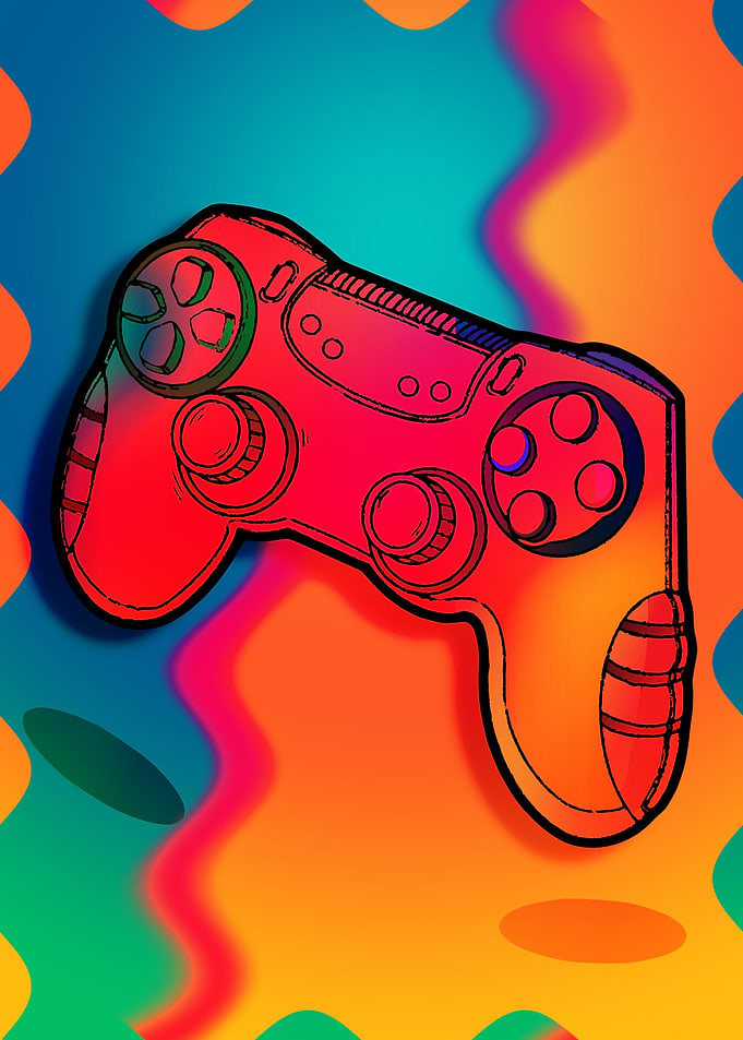 Colorful Gamepad Gamer