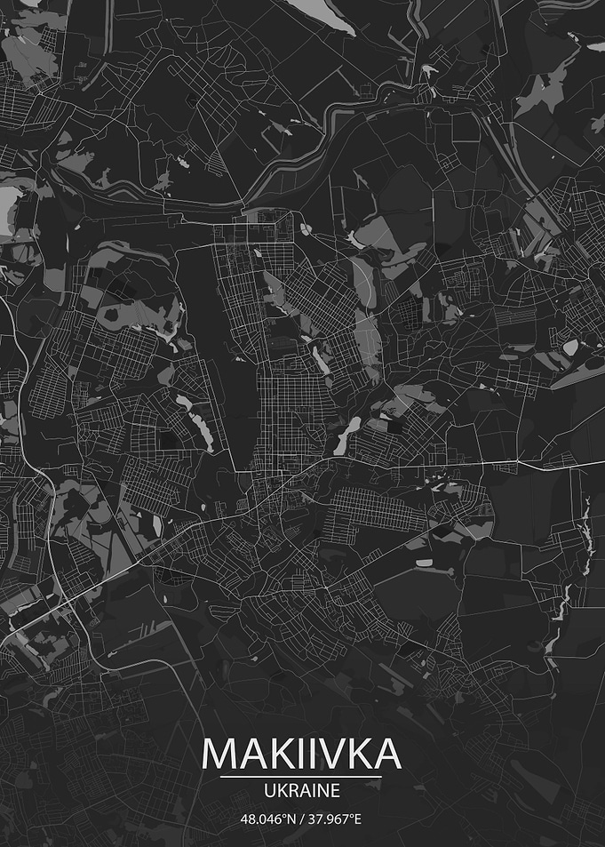 Makiivka UA Dark Grey Map