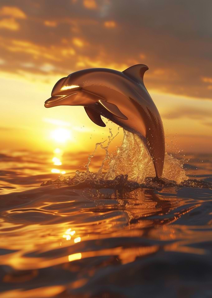 Dolphin Sunset Elegant