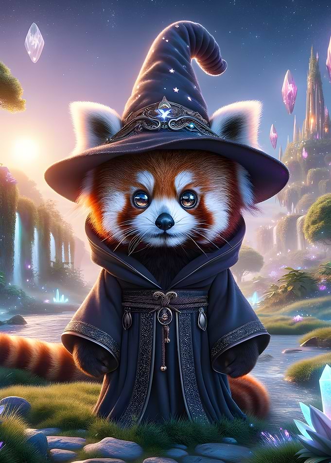 Red Panda Wizard Magic