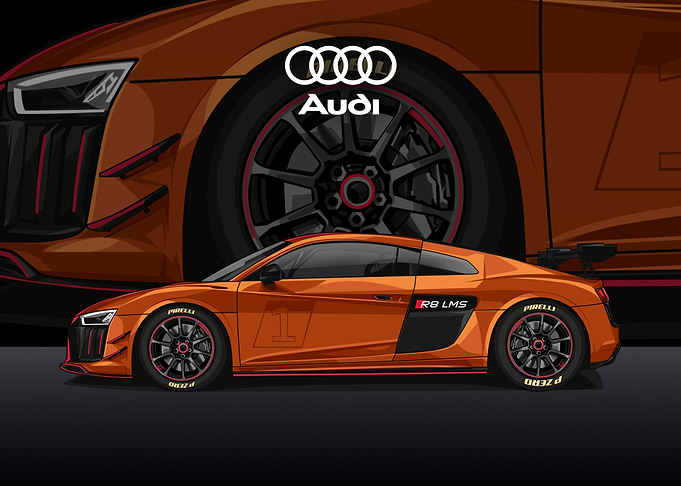 audi r8 orange