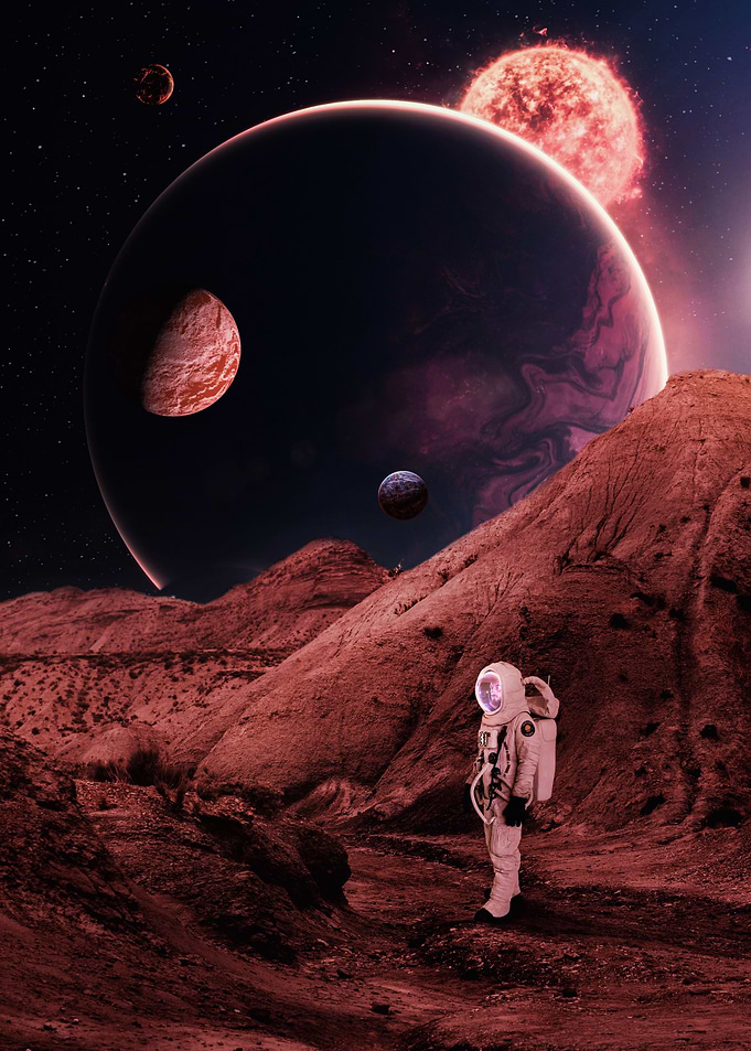 Astronaut on planet Mars