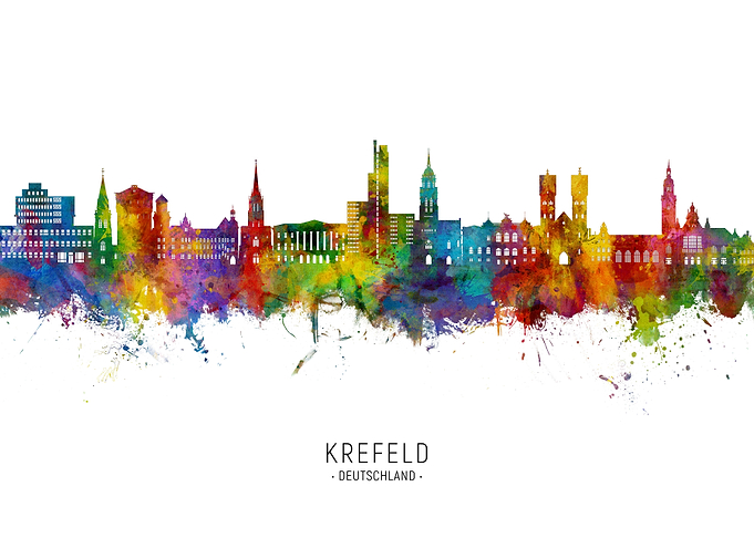 Krefeld Germany Skyline