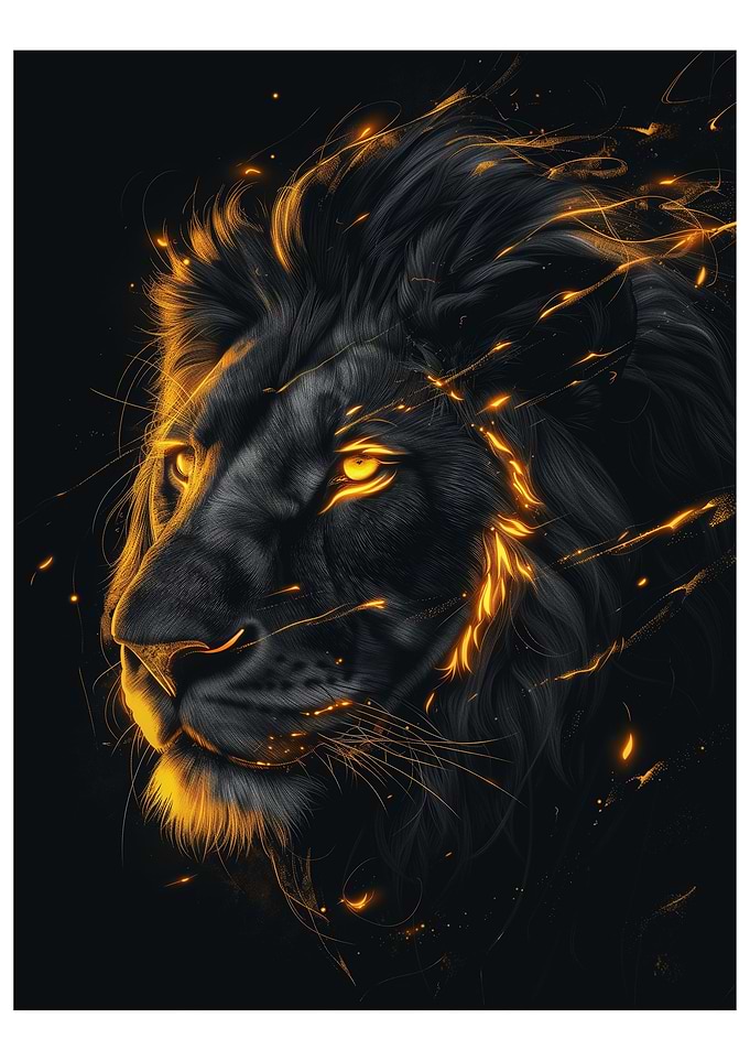 Black and Gold Lion
