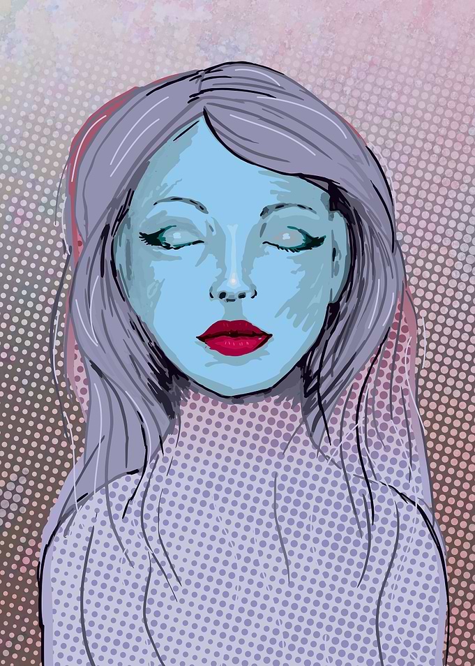 Girl with red lips