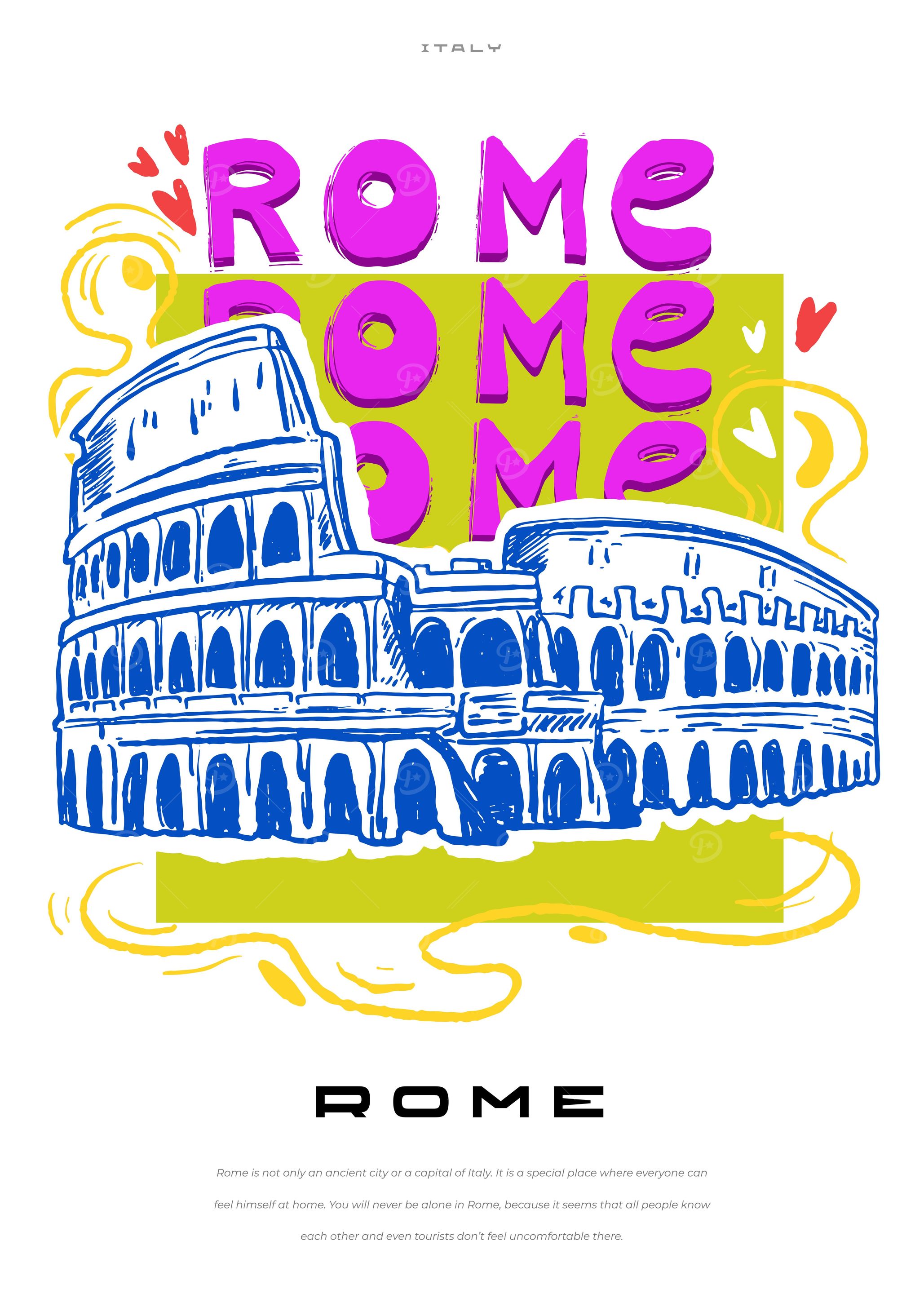 Rome city poster