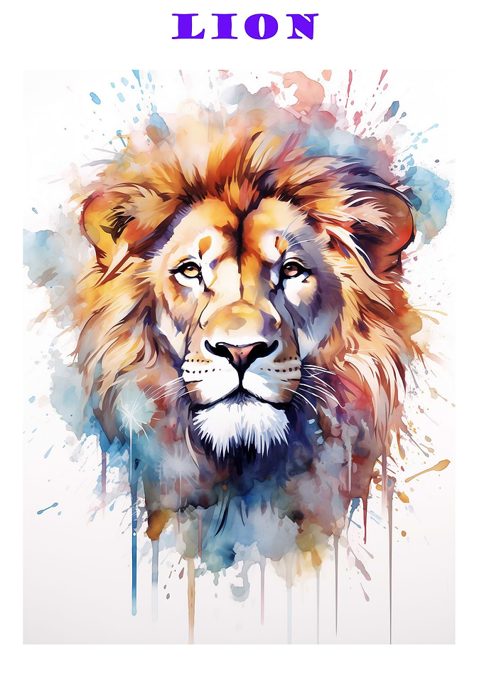 Watercolor Lion
