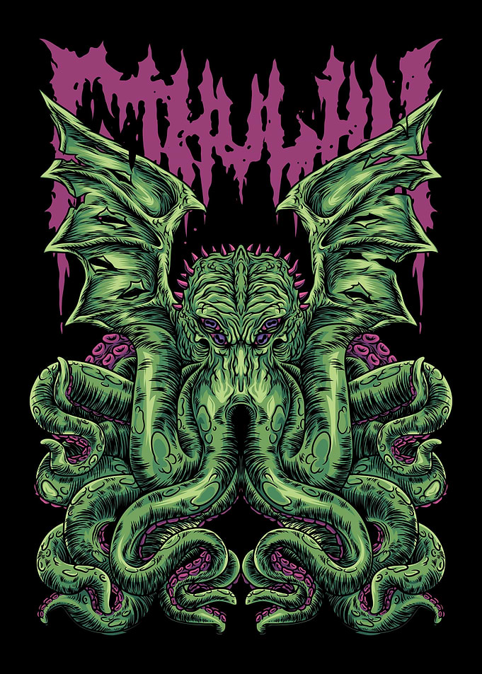 Cthulhu Creature With Text