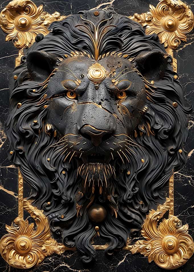 Ancient Golden Lion Art