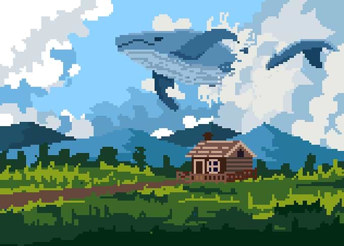Blue Sky Whale Scenery